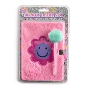 Simple Pleasures Fuzzy Smiley Face Diary